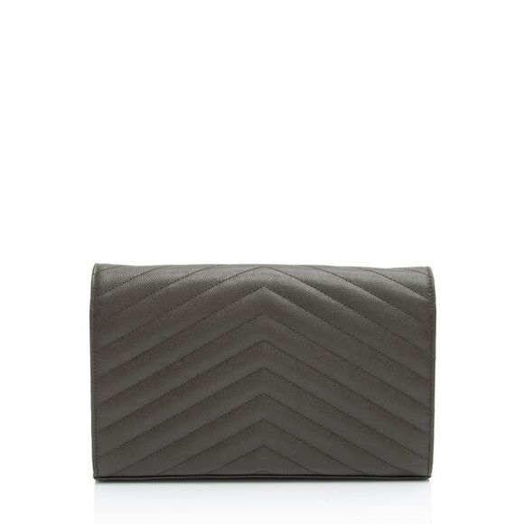 Saint Laurent Matelasse Grain de Poudre Monogram Chain Wallet - Picture 3 of 15